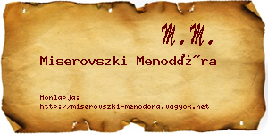 Miserovszki Menodóra névjegykártya